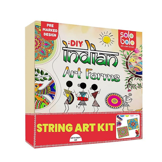 Solobolo String Art Kit With Pre-marked Canvas Art Board | Art and Craft Kit for Kids