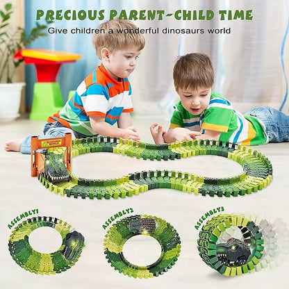 Kidology Flexible Dinosaur World Road Race Track for Kids