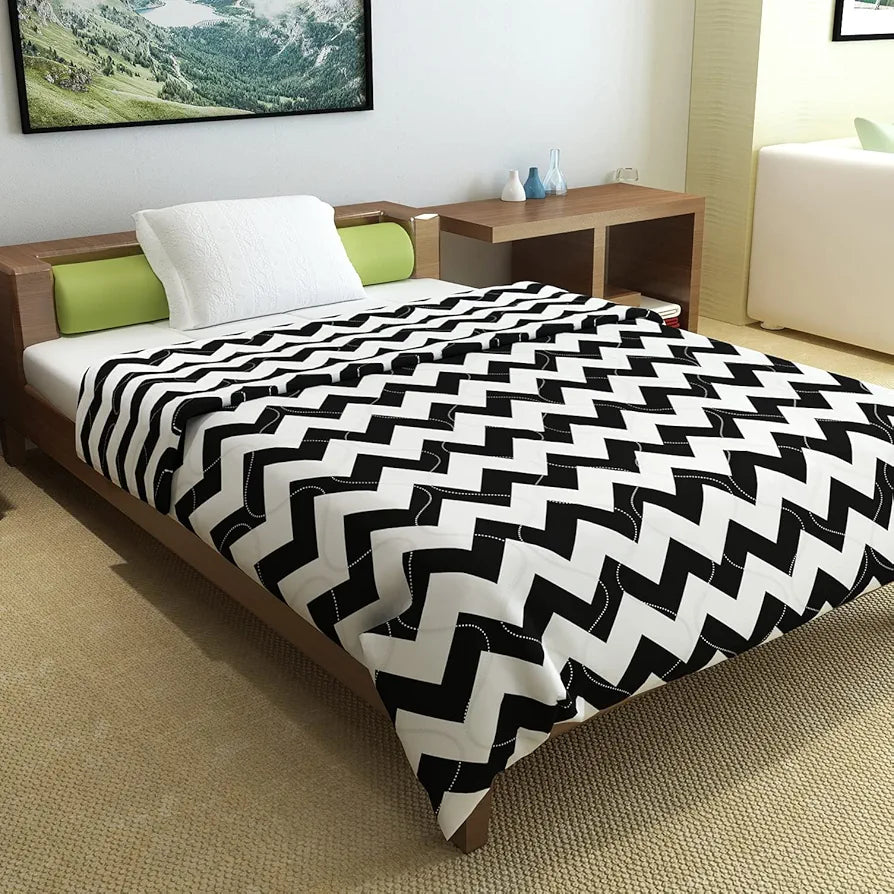 Divine Casa 120 GSM Microfiber Single Bed Comforter Soft & Lightweight Reversible AC Blanket Colour Anthracite
