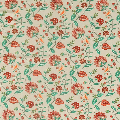 Cloth Fusion Blackout Printed Premium Window Curtains 5 Feet Long Set of 2 Red Flower