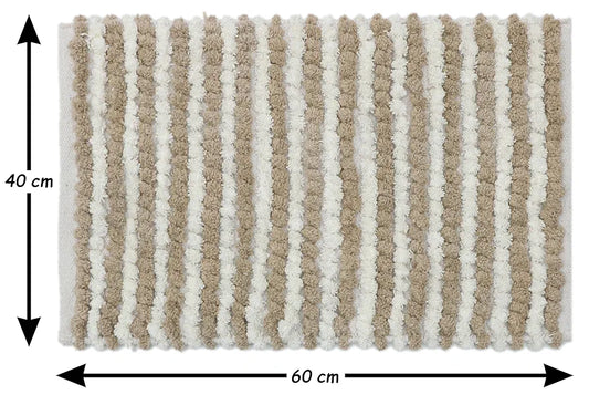 The Home Talk Luxury Chenille Round Bathmats Non-Slip Anti-Skid Colour Beige