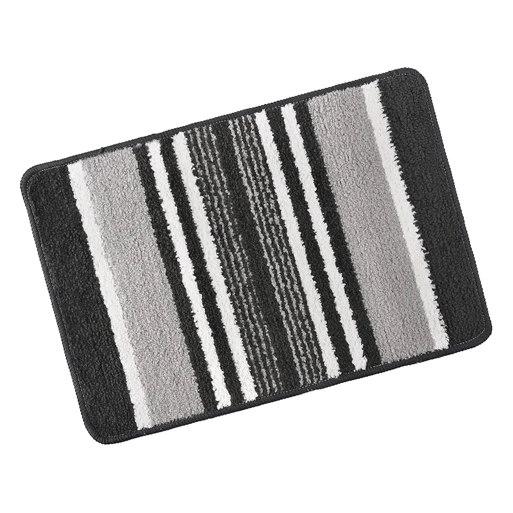 Kuber Industries Anti-Skid Water-Absorbent Door Mats for Home Micro Jupitar Lining Dark Grey