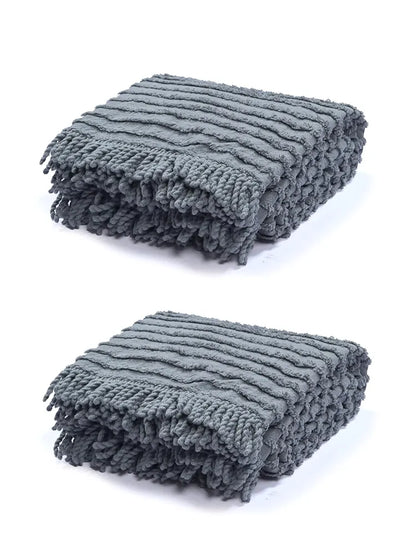 Saral Home Barkha Stripe Cotton 1 Seater Sofa Throw Colour Grey