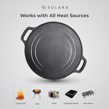 Solara Cast Iron Tawa for Dosa 12 Inch 30 Cm Tawa for Dosa Uthappam Roti Chapati