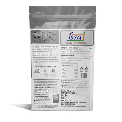 Sorich Organics Roasted Super Seed Mix for Eating - 200 gms