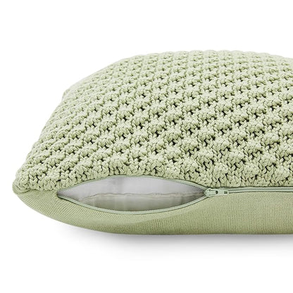 Haus & kinder Decorative Embroidered Cushion Cover 16inch x 16inch | Colour Bubble Mint