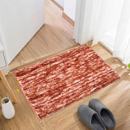 Kuber Industries Door Mat Multi Riyal Doormat Microfiber Entrance Mat Orange Colour