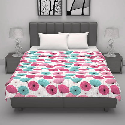 Divine Casa 100% Cotton Double Bed Dohar Ultra-Soft AC Blanket Colour Rose Pink
