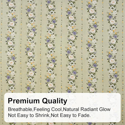 Fresh From Loom Soft Floral Print Microfiber Single Bed Bedsheet Set 240 TC 1 Pillow Covers Multicolor Pale-Leaf