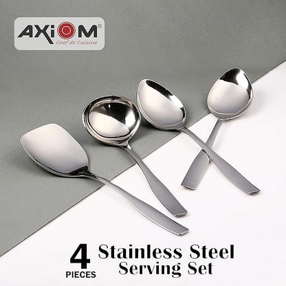 Axiom Serving Tools Stainless Steel 4 Piece Heavy Gauge Non-Stick Set of 1 Soup Ladle
