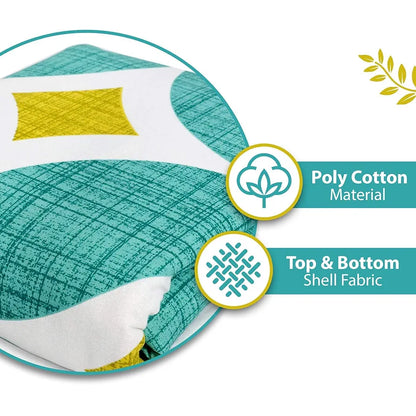 Divine Casa 120 GSM Glace Cotton Double Bed Dohar Lightweight AC Blanket Colour Turquoise Blue & Leaf Green