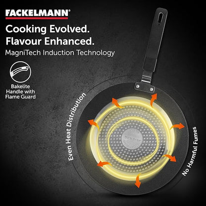 Fackelmann Quartz Nonstick Full Flat Dosa Tawa 30 cm Cool Handle Even Heating