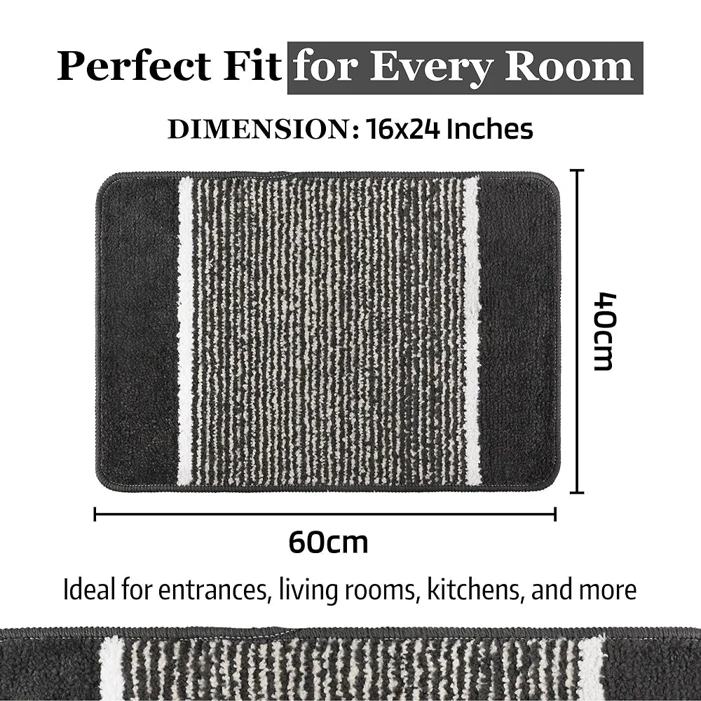 Kuber Industries Anti-Skid Water Absorbent Door Mats for Home Dark Grey Colour