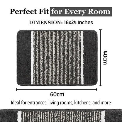 Kuber Industries Anti-Skid Water Absorbent Door Mats for Home Dark Grey Colour