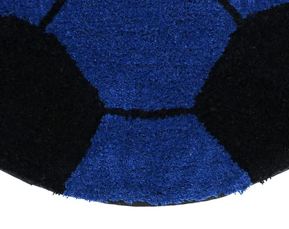 The Home Talk Football Design Kids Cotton Round Bathmats Anti-Skid Soft Bath Rug 60 CM Round