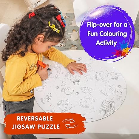 CocoMoco Kids Solar System Puzzle 42 Pcs Glow in The Dark Educational Toy Space Puzzles for Kids Single Pack