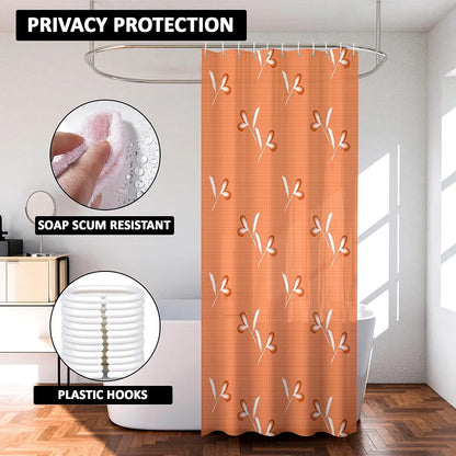 Kuber Industries Shower Curtain Bathroom Shower Curtain 8 Rings Curtain Painting Golden