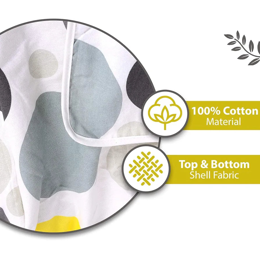 Divine Casa 100% Cotton All Season Calming Patch Single AC Dohar Blanket Lightweight for Winter Traveling  Quarry TC - 120