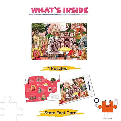 The Puzzl Co West Bengal Jigsaw Puzzle for Kids Learn Bengal’s Culture Monuments & Food