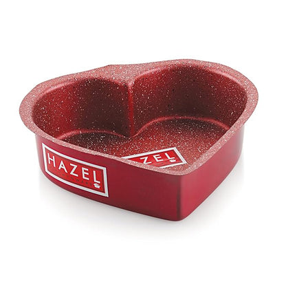 Hazel Cake Mould Non Stick Mold Heart Baking Pans 1/2kg Aluminized Steel Pan (Red) colour