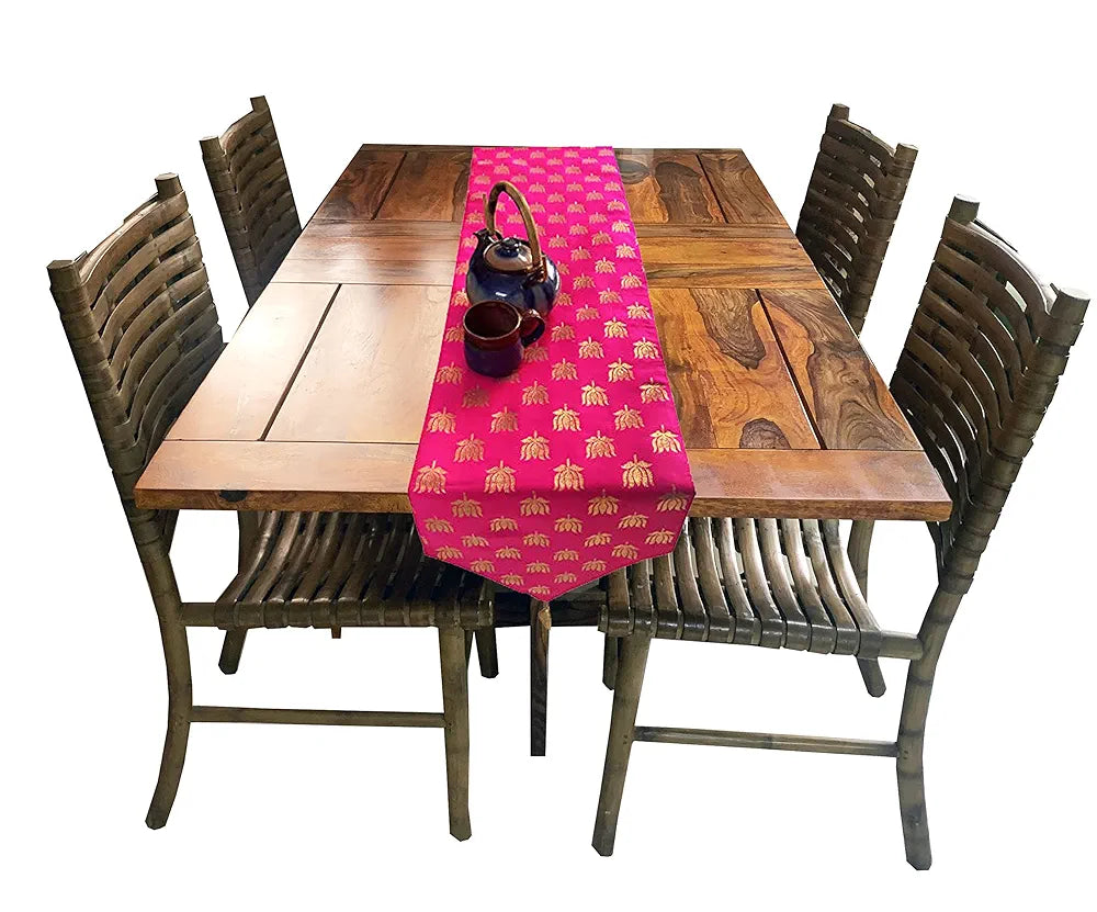 Pink Parrot-Designer Durable Dopian Silk Table Runner Pink