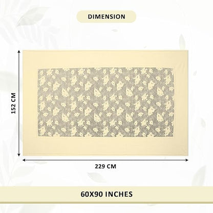 Kuber Industries 60x90 Inches Net Durable Dining Table Cover 6 Seater Light Cream cover