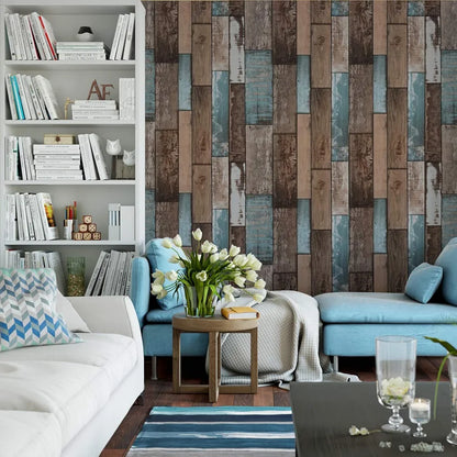 Jaamso Royals Vinyl Vintage Distressed Wallpaper for Furniture Wooden Pvc Door Waterproof 300 x 45 CM