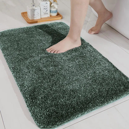Luxe Home International Rectangular Bathmat 2500 Gsm Microfiber Anti Slip Mats For Bathroom Colour Hunter Green