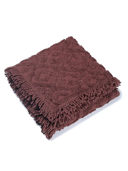 Saral Home Soft Cotton Tufted 2 Seater Sofa Cover Throw Colour Brown