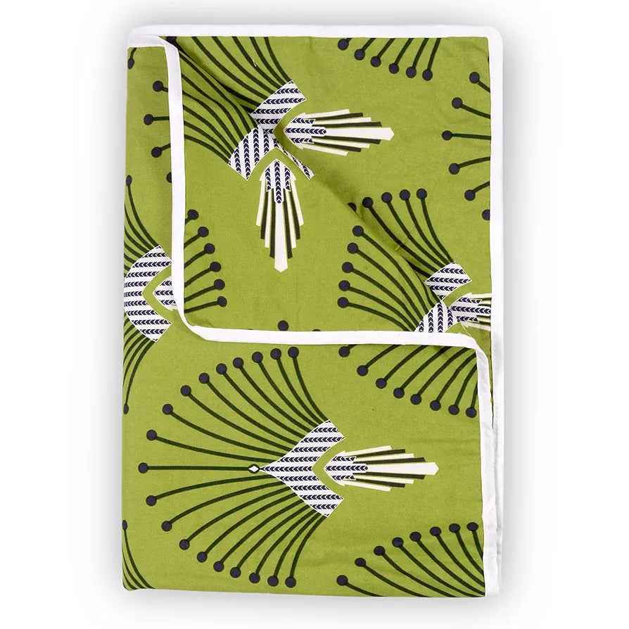 Divine Casa Glace Cotton Double Bed Dohar Lightweight & Breathable AC Blanket Colour Olive Green & Blue
