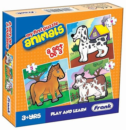 Frank Animals A Set of 3 Jigsaw Puzzle for Kids Above for Focus and Memory - 10208