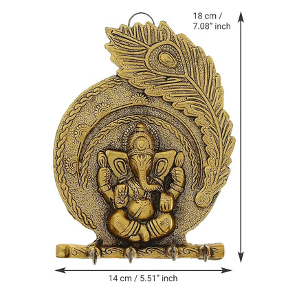 Chhariya Crafts Ganesh Wall Hanging With Key Holder for Home Decor Wall Decor Showpiece