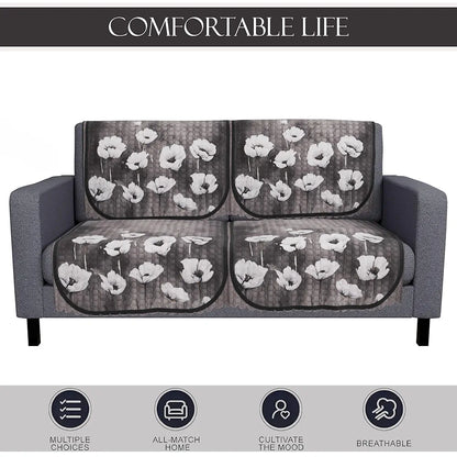 Kuber Industries Set of 4 Durable 2 Seater Sofa Cover for Living Room Lotus Print Green