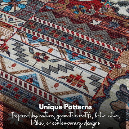 Homadorn Handmade Printed Modern Dhurrie/Rugs/Carpet Colour Multicolor