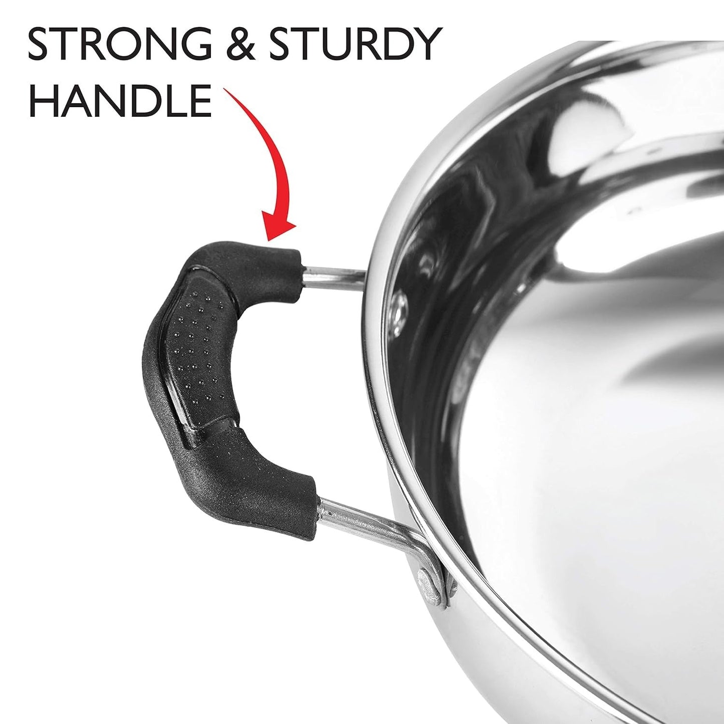 Cello Steelox Induction Compatible Stainless Steel Kadhai - 3ltr