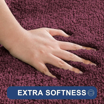 Luxe Home International Bathmat Super Soft Anti SkidWater Absorbent Floor Mats Colour Wine