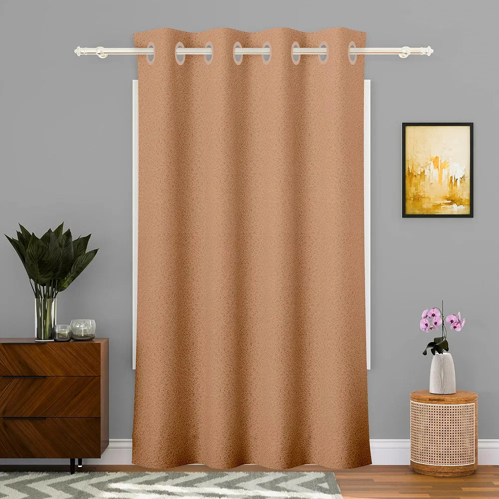 Kuber Industries Stylish Door Curtains for Living Room & Bedroom Web Net Colour Golden