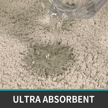 Luxe Home International Microfiber Luxe Home Bath Mat Super Soft Non Slip Vegas Mats For Bathroom Rectangular Colour Beige