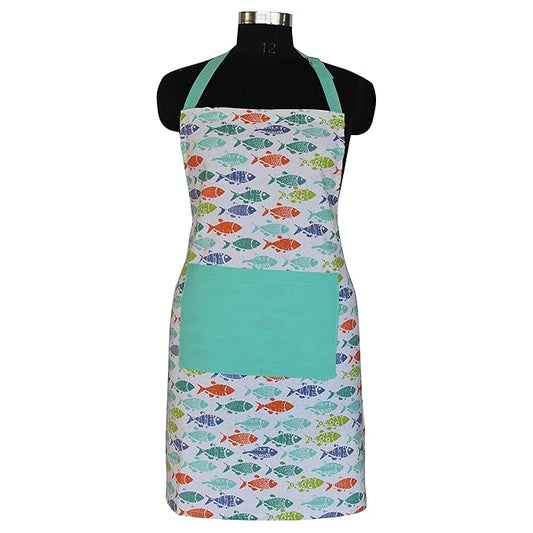 Airwill Cotton Designer Aprons Sized 65cm in Width and 80cm in Length 2 Long Ties on Both 2 Sides