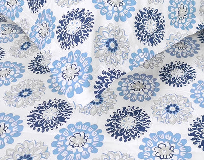 Divine Casa 144 TC 100% Cotton Bedsheet for Double Bed with 2 Pillow Cover Colour Soft Blue