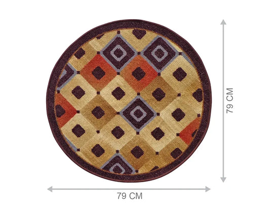 Status Contract Nylon Floor Round Carpet Mats for Living Room Dining Room Bathroom Hall Restaurant with Anti Skid Backing