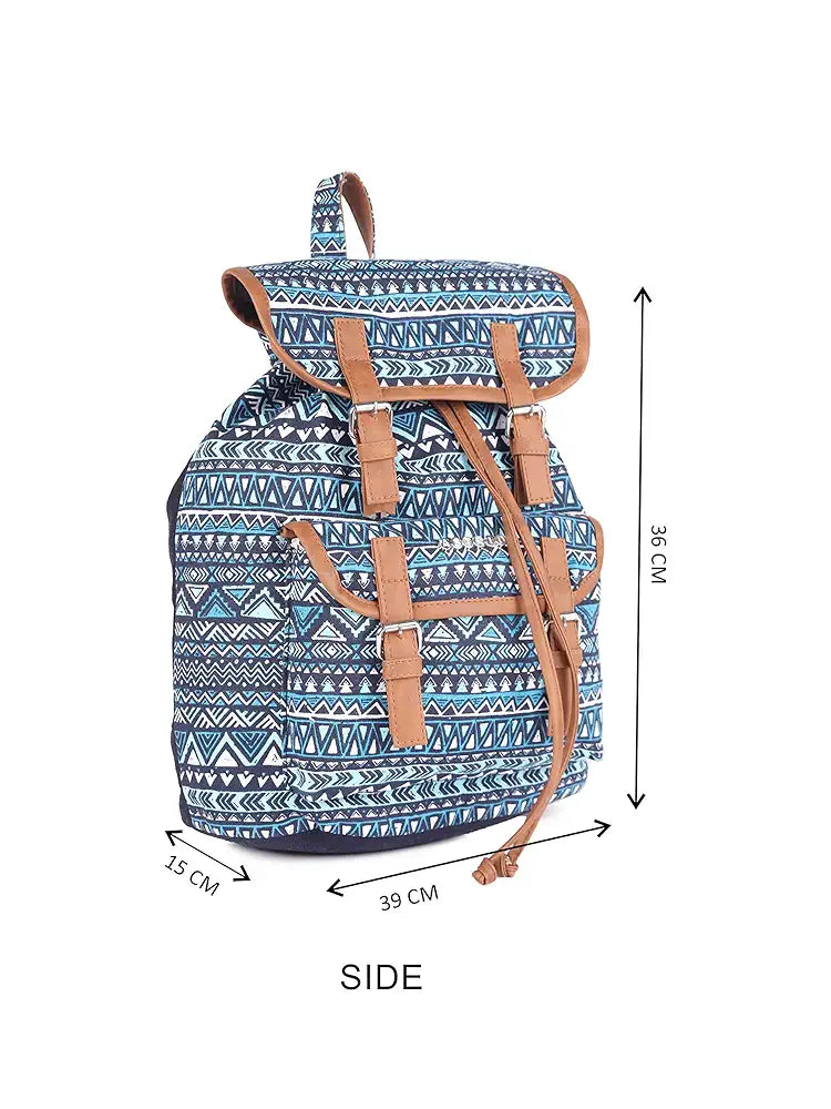 Astrid Canvas Girls Backpack Medium Size Color Blue