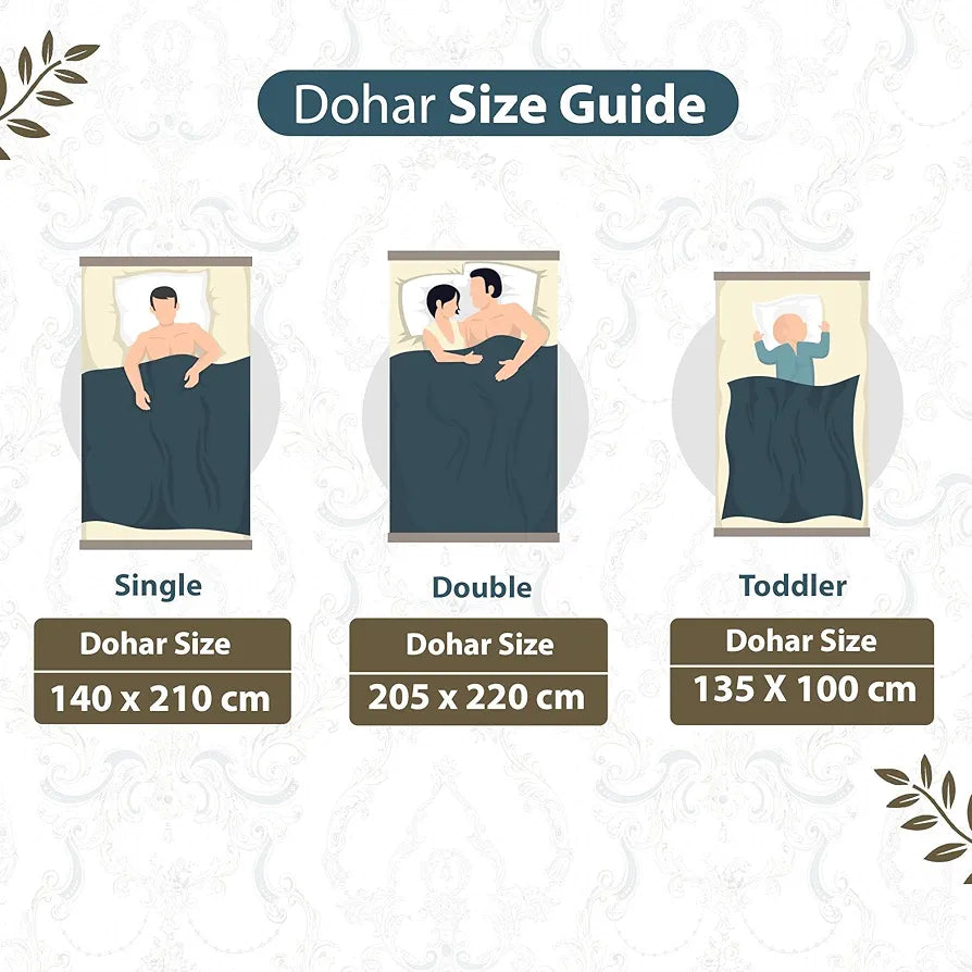 Divine Casa Glace Cotton 120 GSM, 120 TC Reversible Lightweight Printed AC Dohar Blanket for Single Bed Colour Beige & Brown