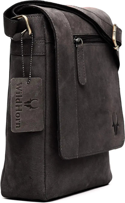 WildHorn� Leather 8.5 inch Sling Messenger Bag for Men I Multipurpose Crossbody Bag I Travel Bag with Adjustable Strap I IDIMENSION: L- 8.5inch H- 10.5inch W- 3inch