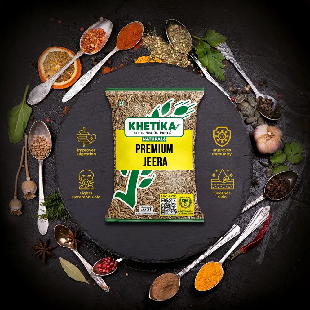 Khetika Naturale Premium Jeera | Whole Cumin Seeds 500gm