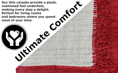 BSB Home Designer Superfine Chenille Carpet 500 GSM Velvet Carpet Area Rug Red