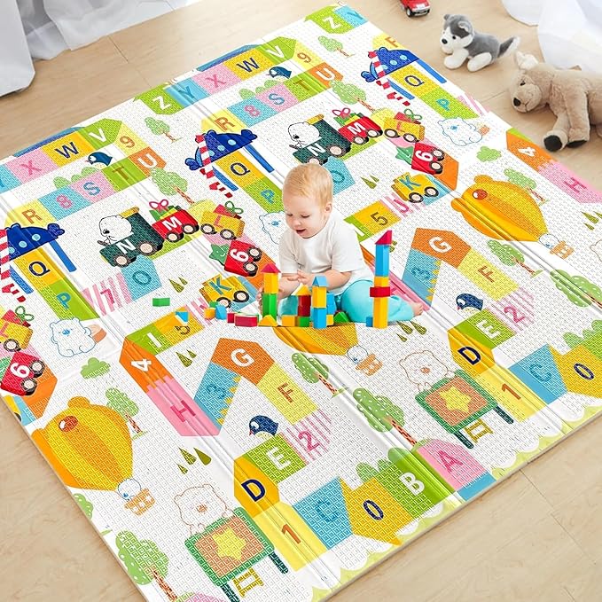 Tarkan Extra Large Reversible Baby Play Mat Crawling Foldable Foam Mat