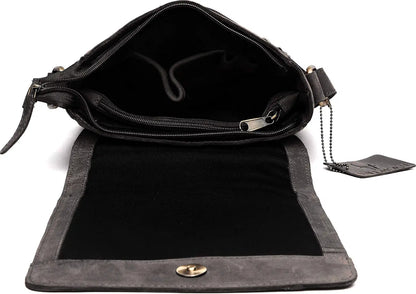 WildHorn� Leather 8.5 inch Sling Messenger Bag for Men I Multipurpose Crossbody Bag I Travel Bag with Adjustable Strap I IDIMENSION: L- 8.5inch H- 10.5inch W- 3inch