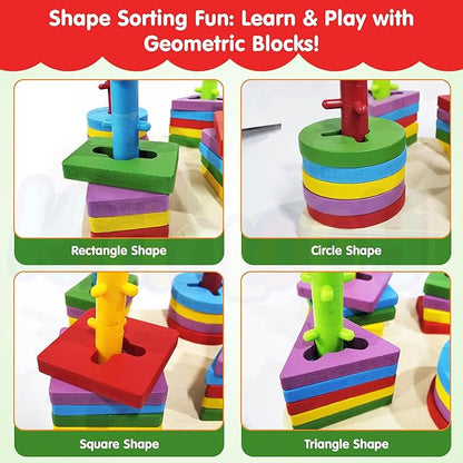 Kidology Wooden Shape Sorting Game for Kids Age 3+ Years