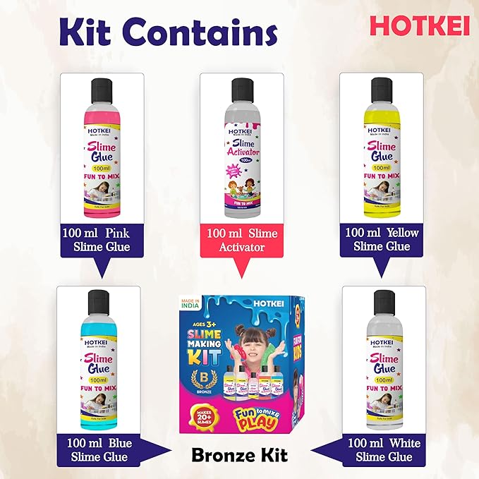 Hotkei Make 20+ Slimes Kit Multicolor 3 to 10 Years - 100 ml Each